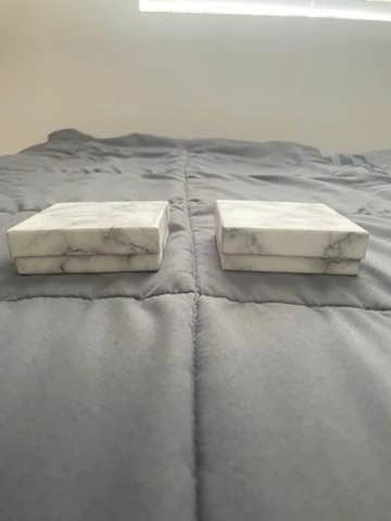 Square White Marble Cardboard Necklace Boxes - photo 3