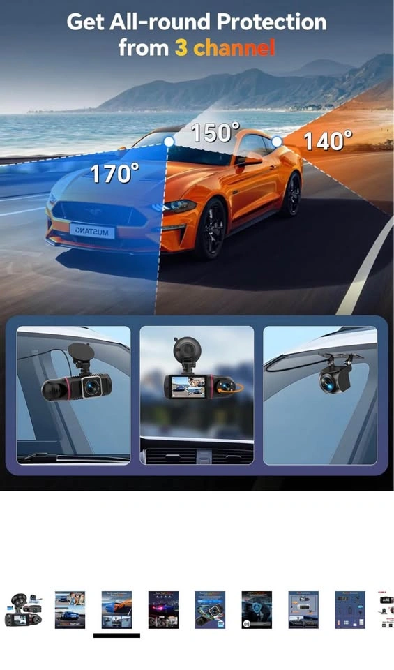 Dash Cam Front and Rear Inside Camera 3 Channel 64GB - photo 5