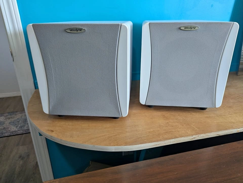 Velodyne Speaker Pair - White - rare - Impact Mini Subwoofer Pai