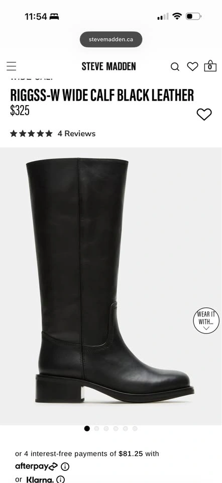 Steve Madden Riggs Wide Calf Black 7.5 - photo 4