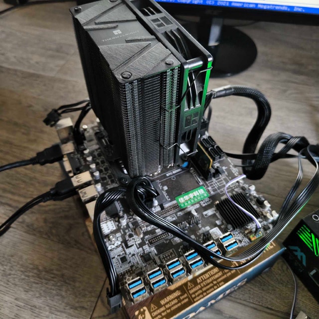 BTC B250 Mining Motherboard Bundle: CPU + Fan + RAM - 12 Slots