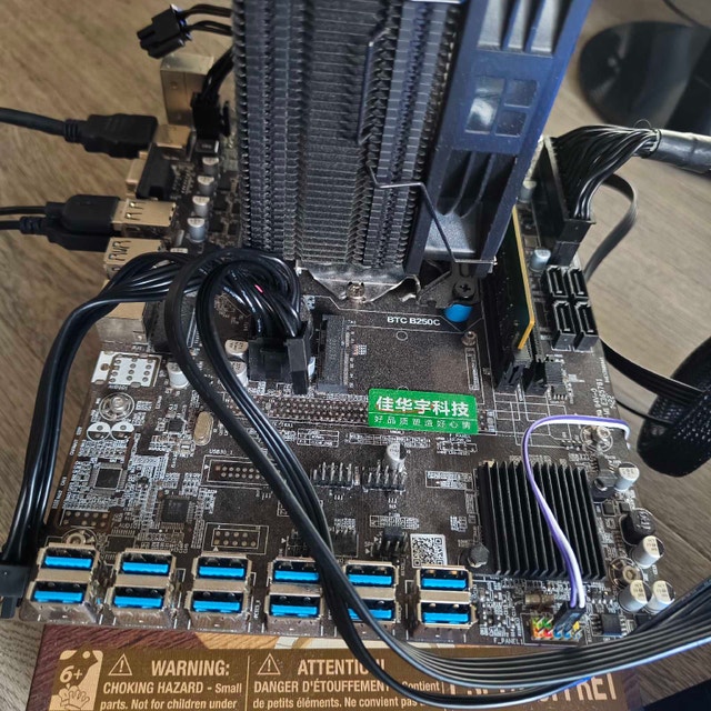 BTC B250 Mining Motherboard Bundle: CPU + Fan + RAM - 12 Slots - photo 2