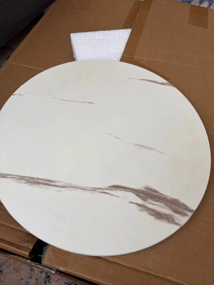 C-Shaped Marble Pattern Side/ Coffee Table - photo 3
