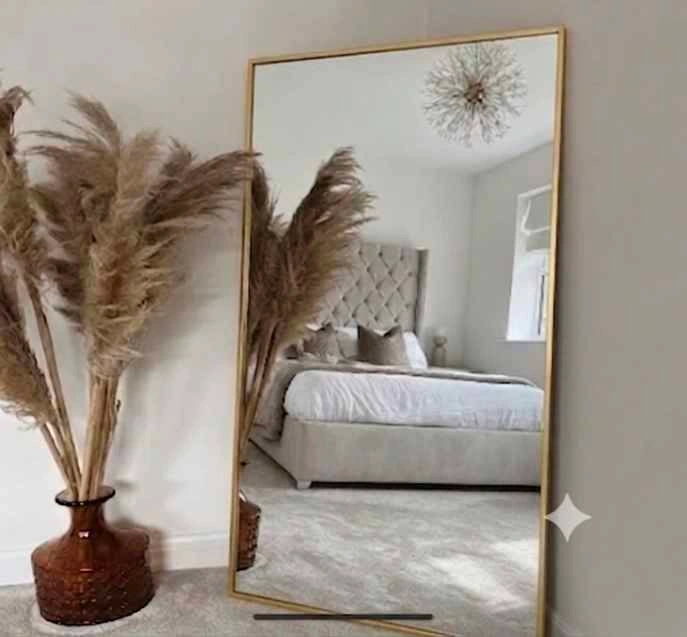 Large Gold Framed Rectangular Mirror