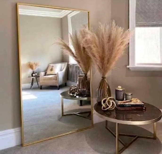 Large Gold Framed Rectangular Mirror - photo 2