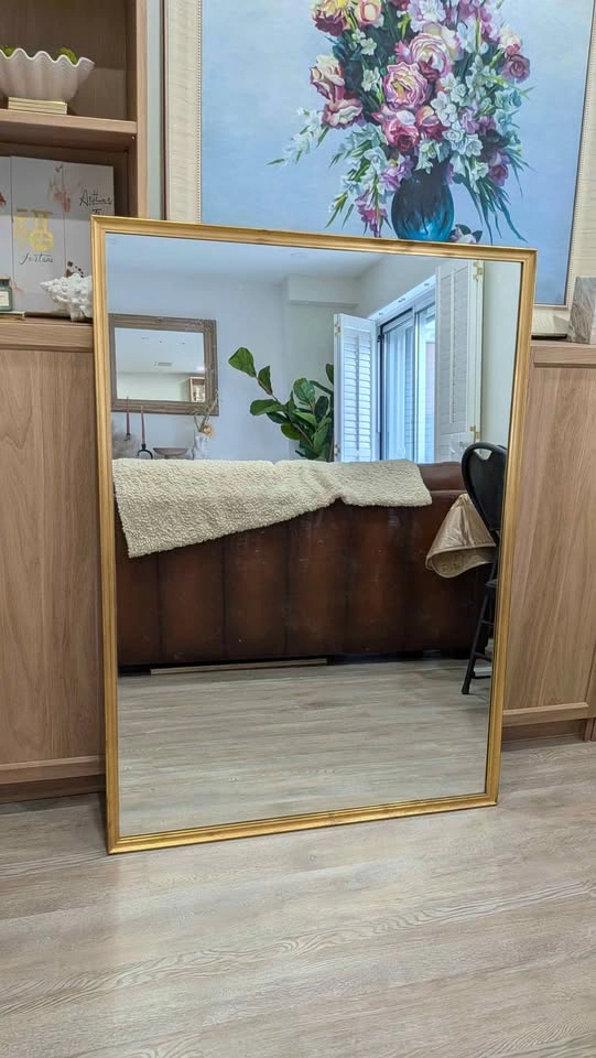 Large Gold Framed Rectangular Mirror - photo 5