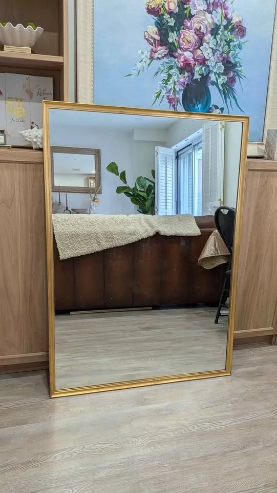 Large Gold Framed Rectangular Mirror - photo 5