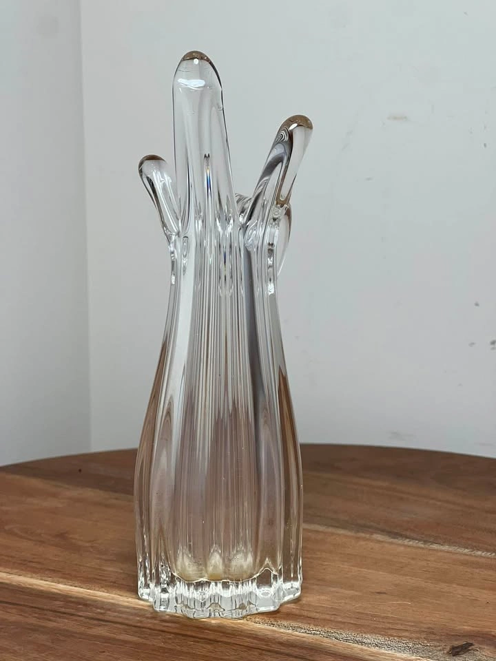 Vintage Mid-Century Clear Art Glass Finger Vase - photo 3