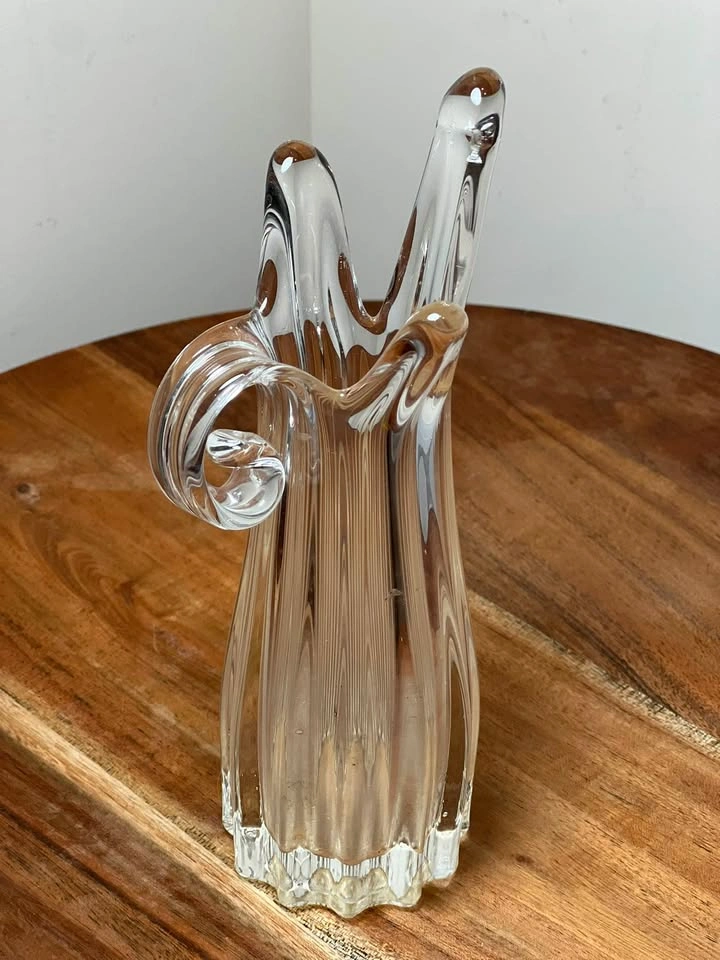 Vintage Mid-Century Clear Art Glass Finger Vase - photo 5