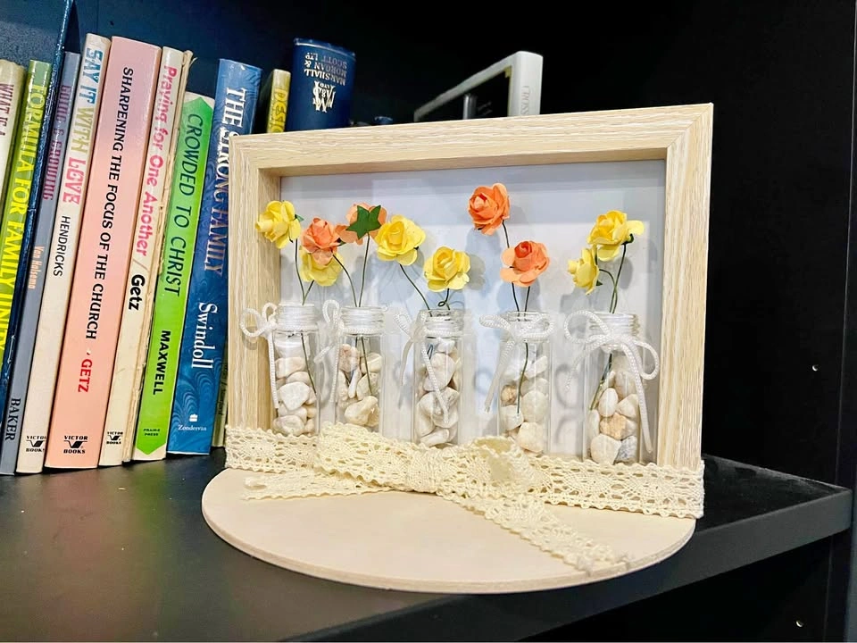 Handmade Rustic Floral Shadow Box – Home Décor