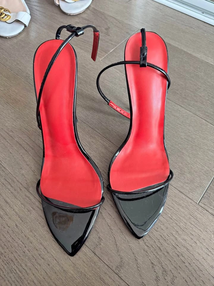 Black heels with red bottoms