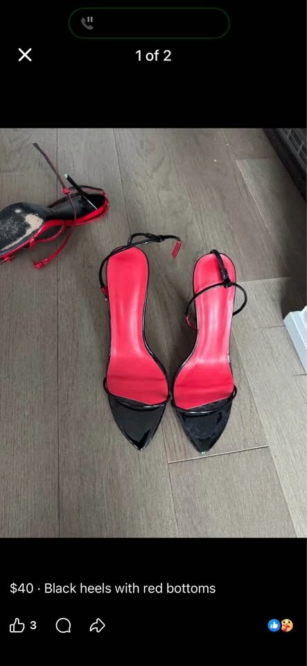 Black heels with red bottoms - photo 2
