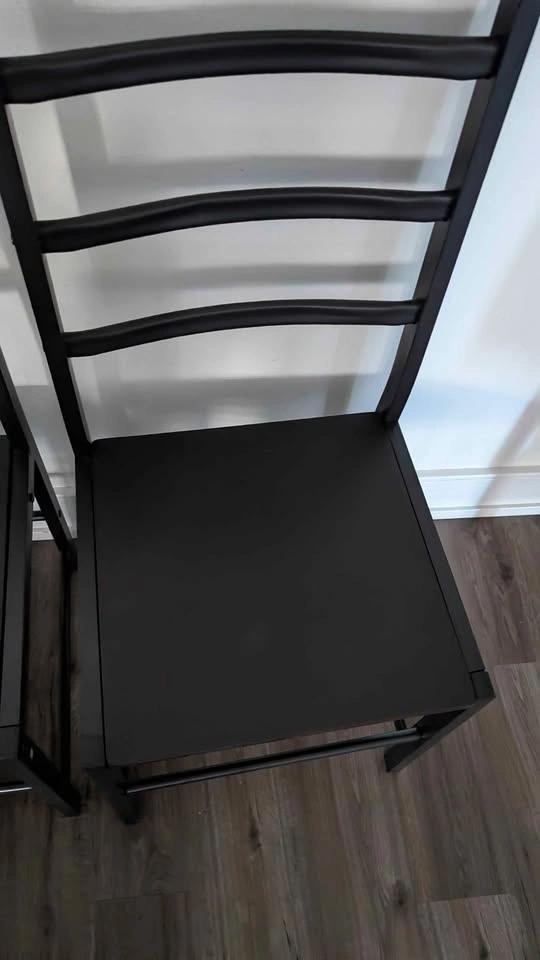 Set of 4 Black Ladder Back Dining Chairs/Moving sale ASAP - photo 2