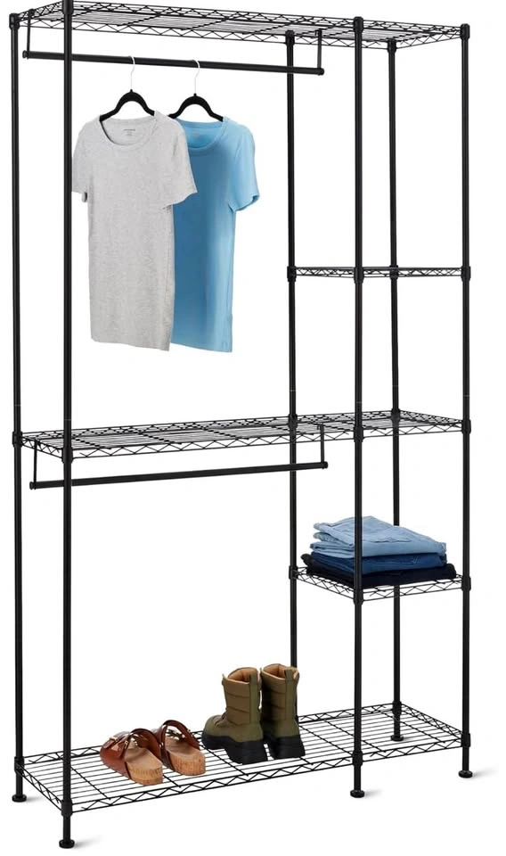 Metal Hanging Storage Organizer Rack Wardrobe