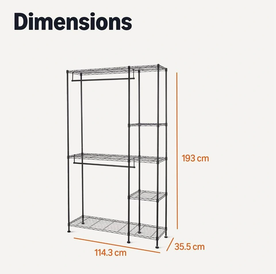 Metal Hanging Storage Organizer Rack Wardrobe - photo 2