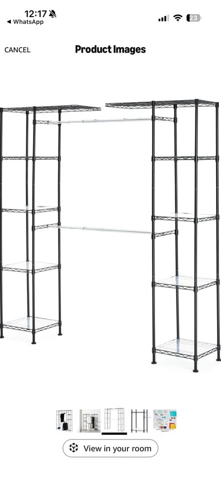 Adjustable Expandable Metal Hanging Closet Organizer Rack - photo 2