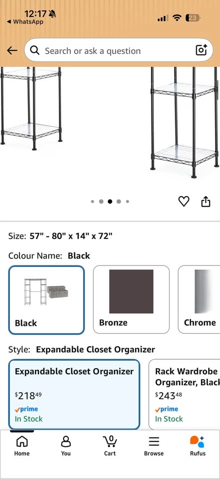 Adjustable Expandable Metal Hanging Closet Organizer Rack - photo 3