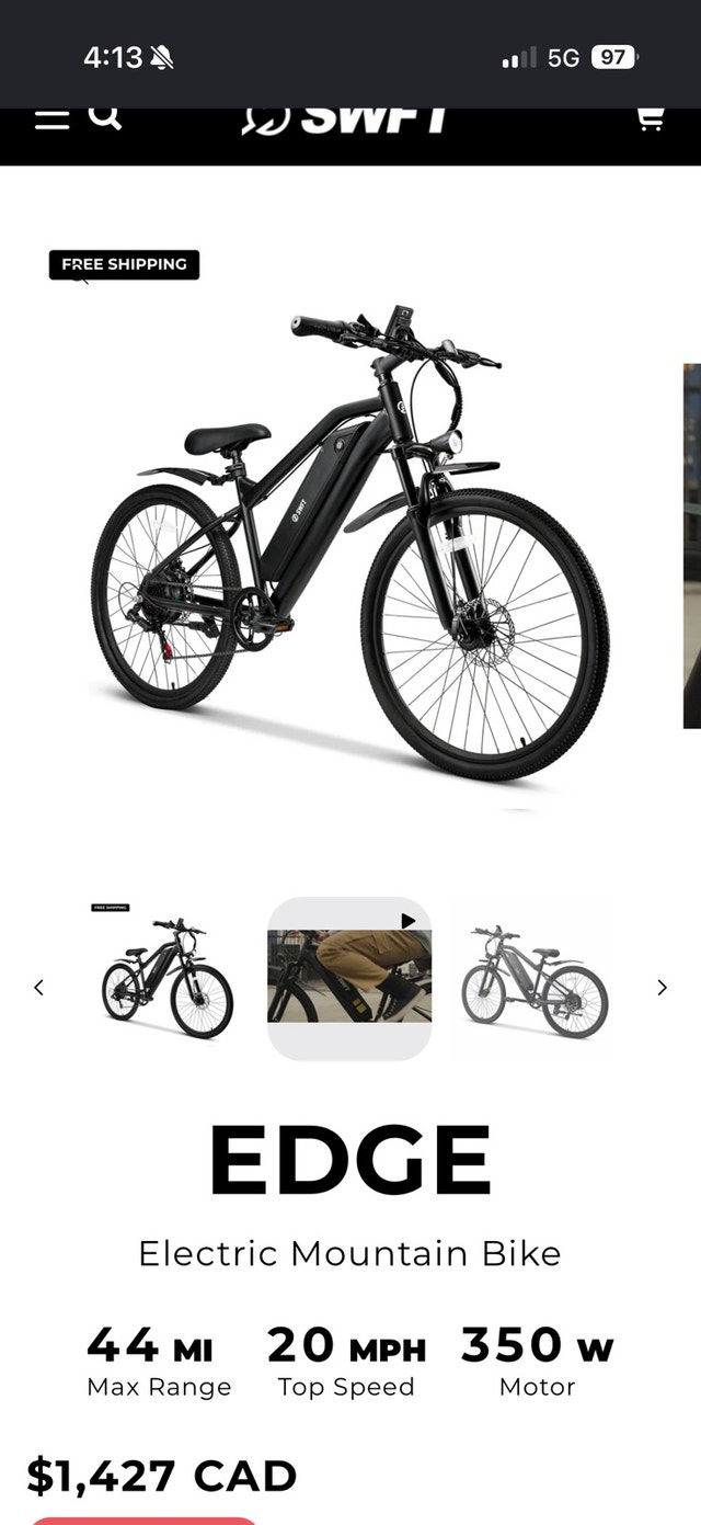 SWFT EDGE Electric Mountain Bike 26” – $675 OBO - photo 2
