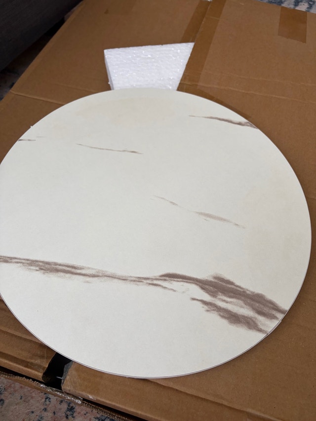 Two-Tier Marble Pattern Side Table - photo 4