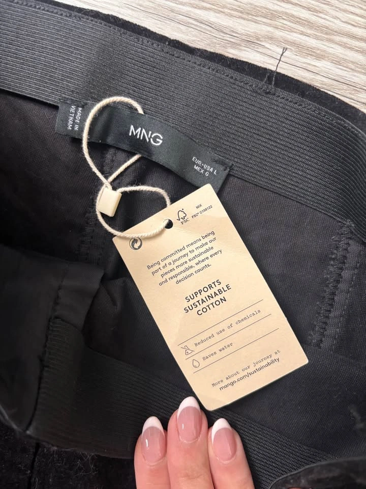 Mango velvet pants with slit - photo 2