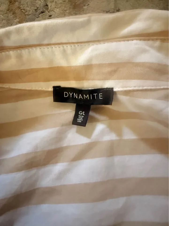 Dynamite Striped Button-Down Shirt - photo 2