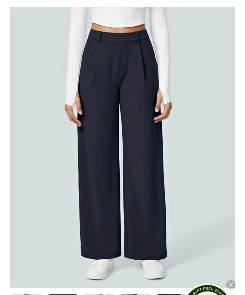 NWT Halara Wide Leg Pants S Petite Midnight Blue