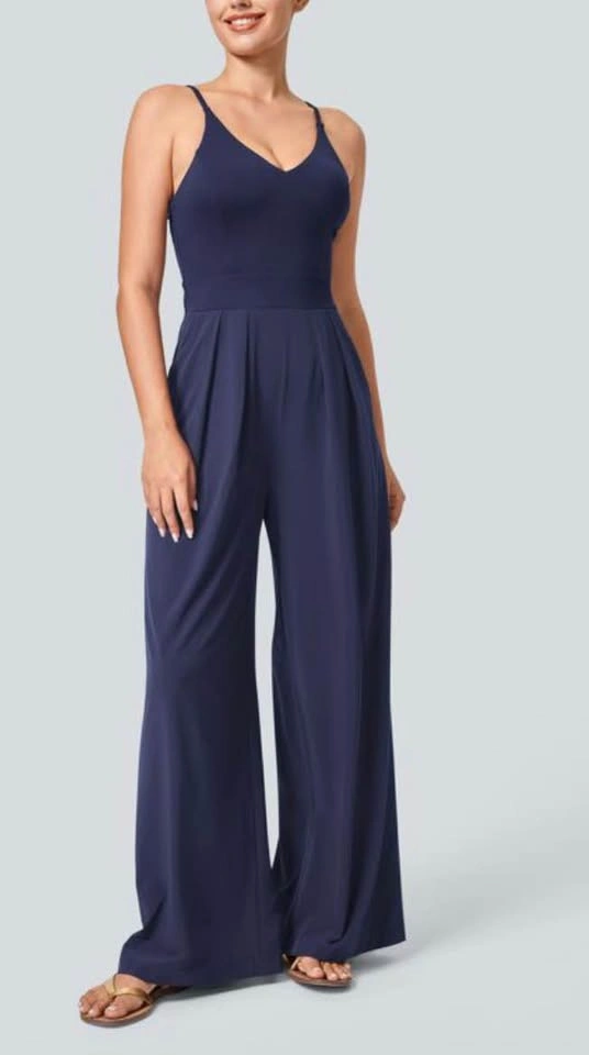 NWT Halara Navy Blue Wide Leg Jumpsuit XS Tall - photo 2