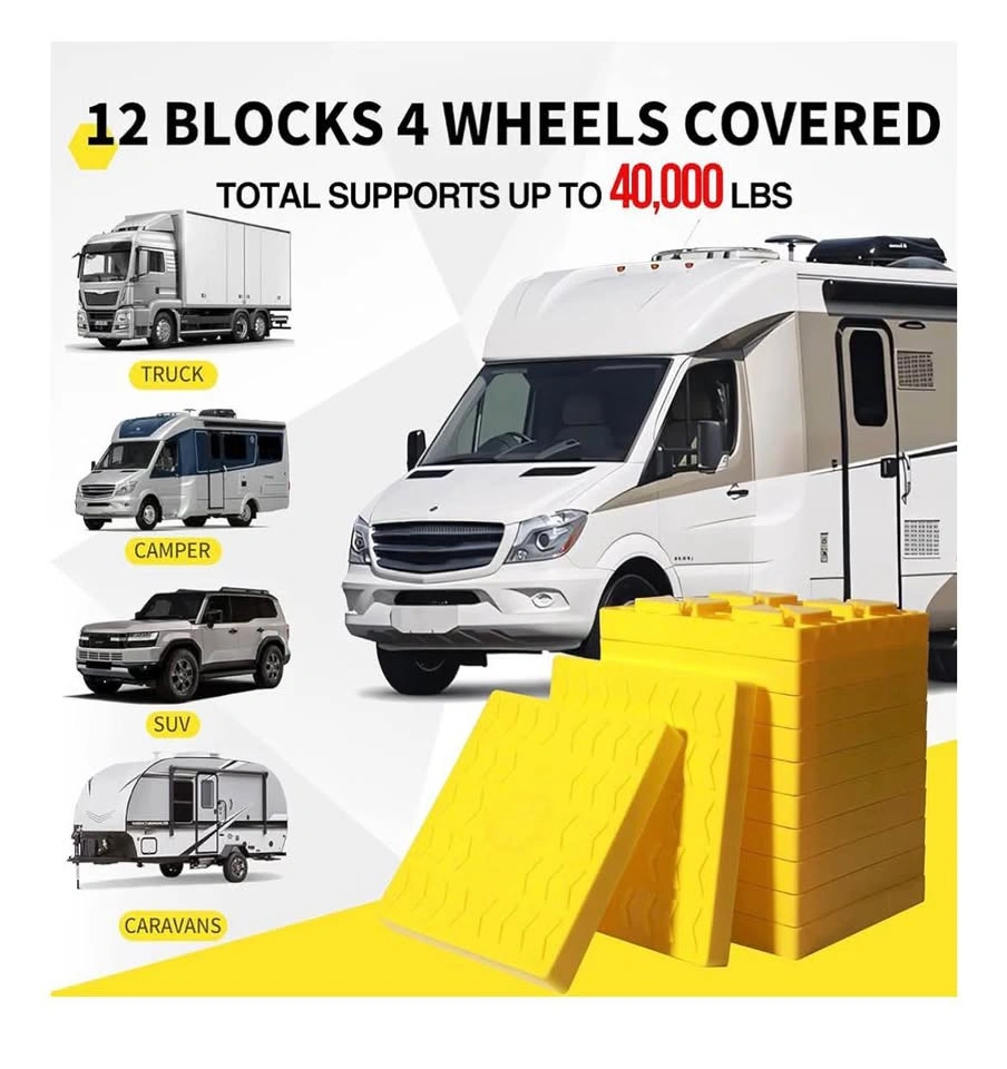 Keltrion 12-Pack RV Leveling Blocks, Heavy-Duty Interlocking - photo 3