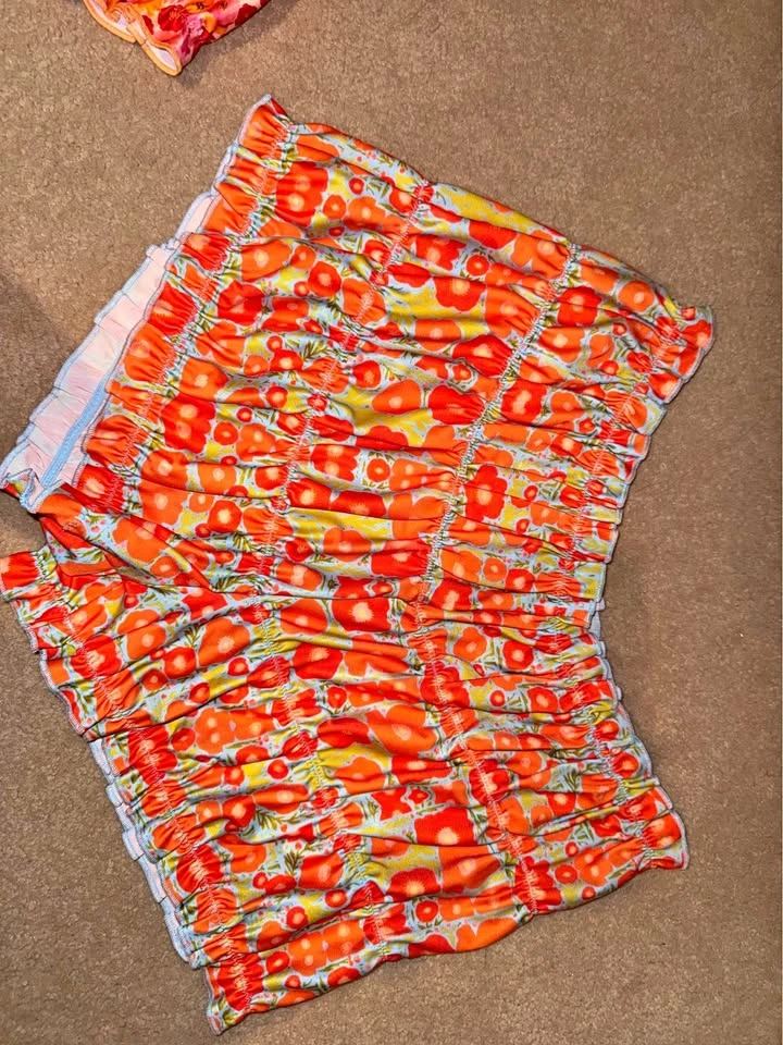 Strawberry Milk Mob Floral Ruched Bikini Bottoms