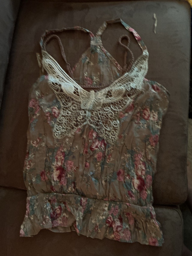 Mine Floral Lace Tank Top large