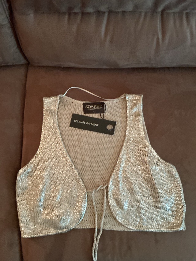 Soaked in Luxury Gold Shimmer Vest