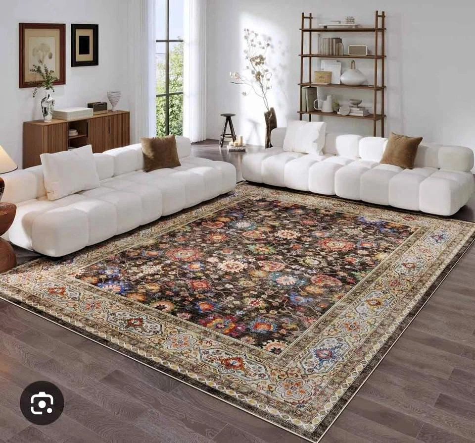 6x9 Machine Washable Boho Area Rug - Dark Espresso