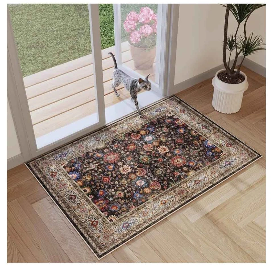 6x9 Machine Washable Boho Area Rug - Dark Espresso - photo 2