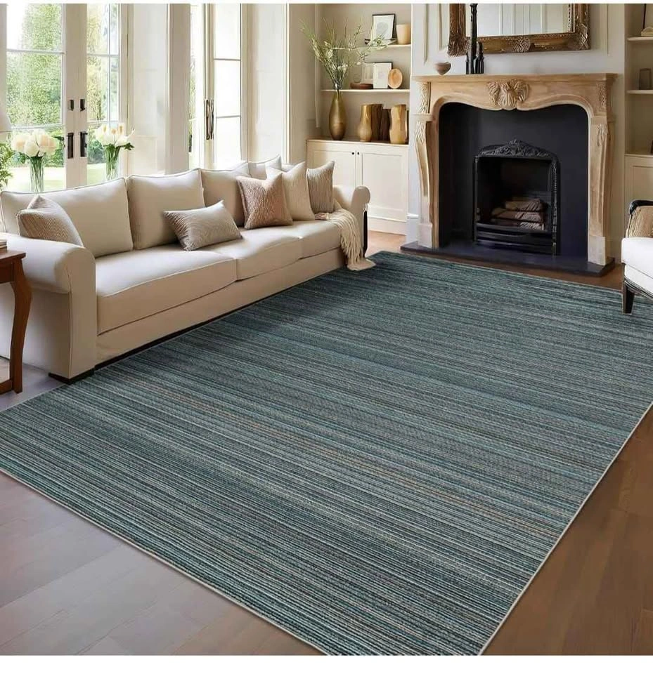 Brand new 9x12 Luxury Modern Area Rug - Blue Colorful Stripes - photo 4