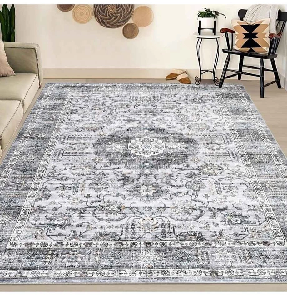 Brand new 9x12 Vintage Medallion Area Rug - Grey Distressed - photo 3