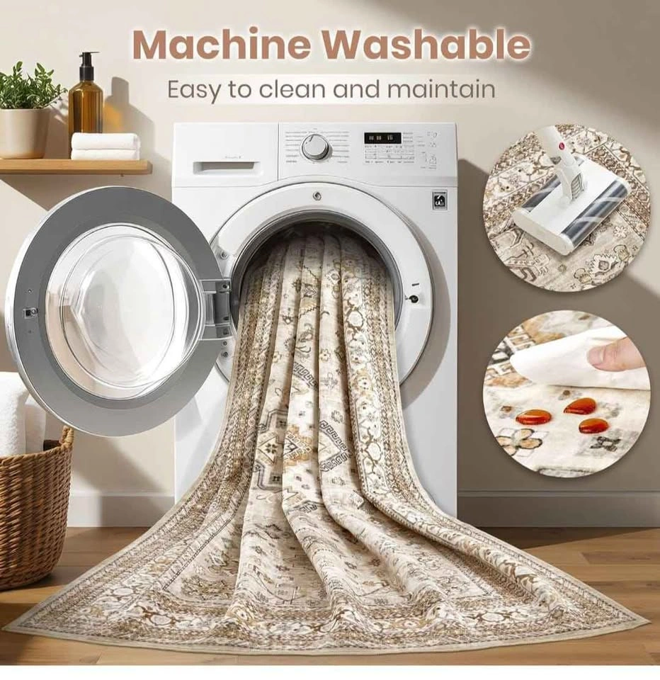 Brand new 9x12 Area Rug, Washable, Traditional, Beige - photo 5