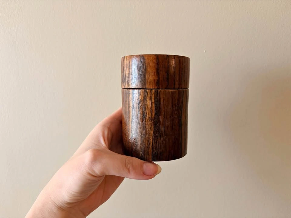 Solid Wood Salt Cellar with Swivel Lid