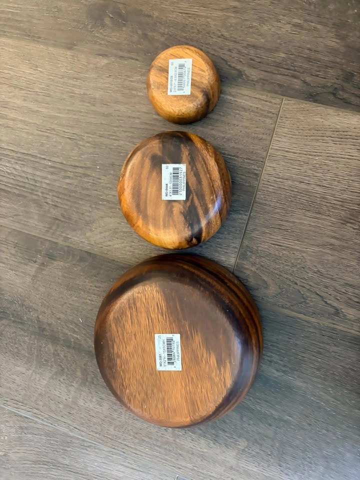Set of 3 Acacia Wood Nesting Bowls - photo 2