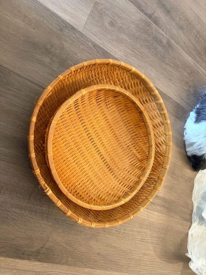 Set of 2 Woven Bamboo Baskets - photo 2