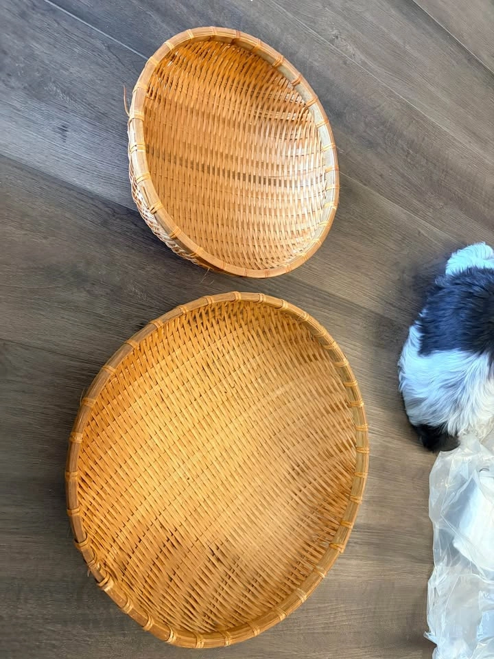 Set of 2 Woven Bamboo Baskets - photo 3