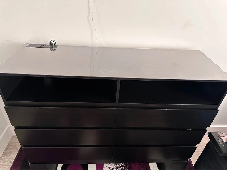 6-Drawer Wooden Dresser with Charging Station & LED Lights - photo 4