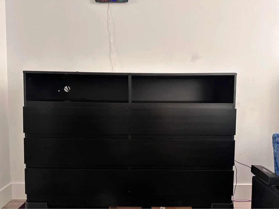 6-Drawer Wooden Dresser with Charging Station & LED Lights - photo 5