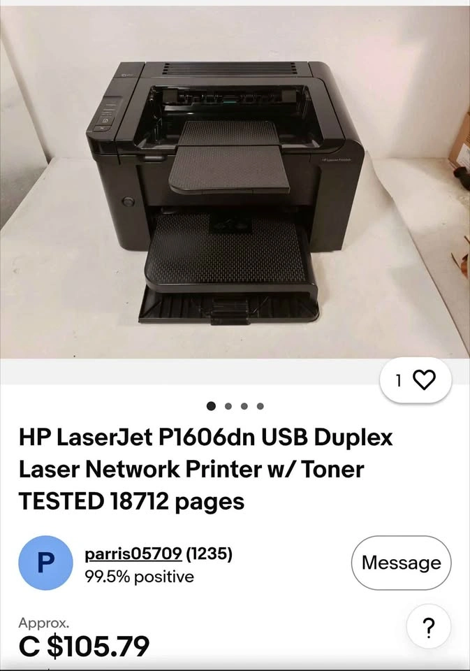 HP LaserJet Pro P1606dn Black & White Laser Printer