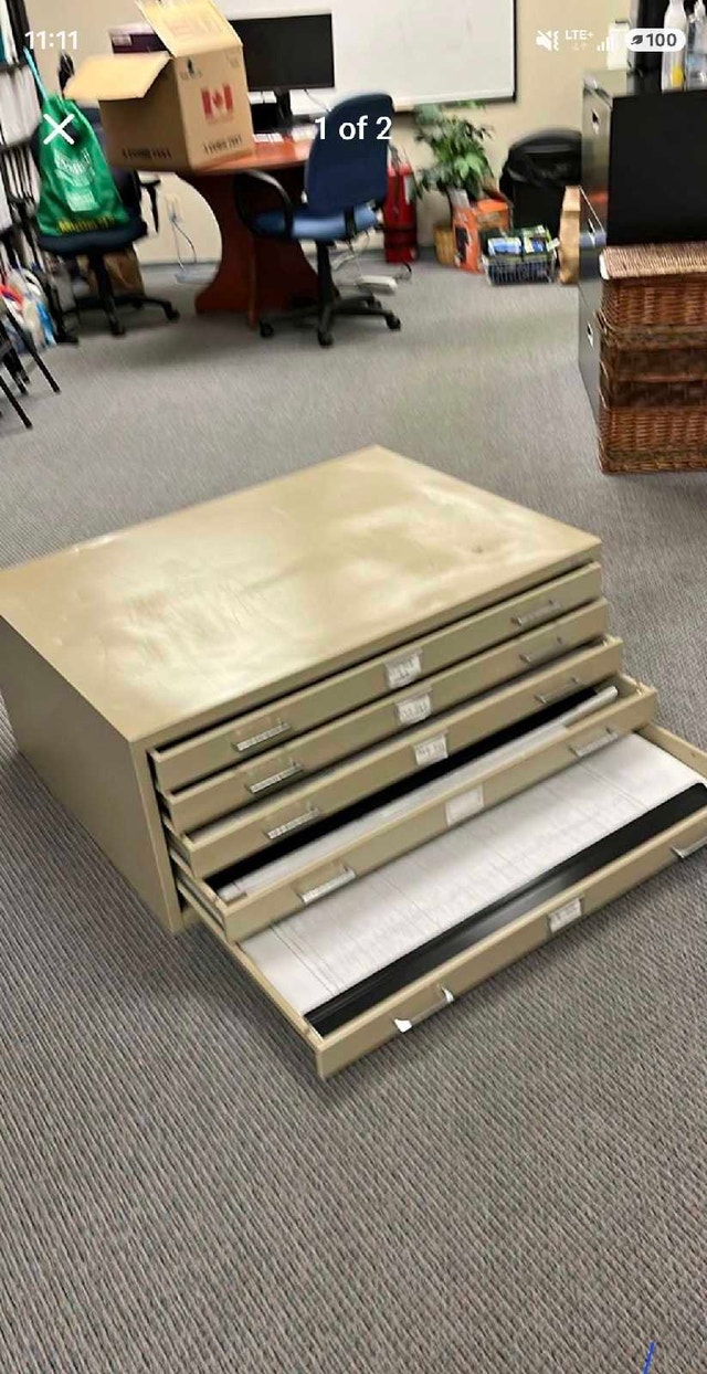 Metal 5-Drawer Flat File Cabinet