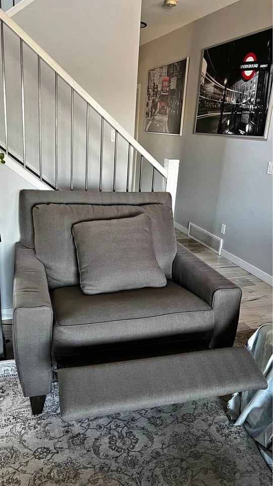 2x Power Reclining Chair and a Half in Gray