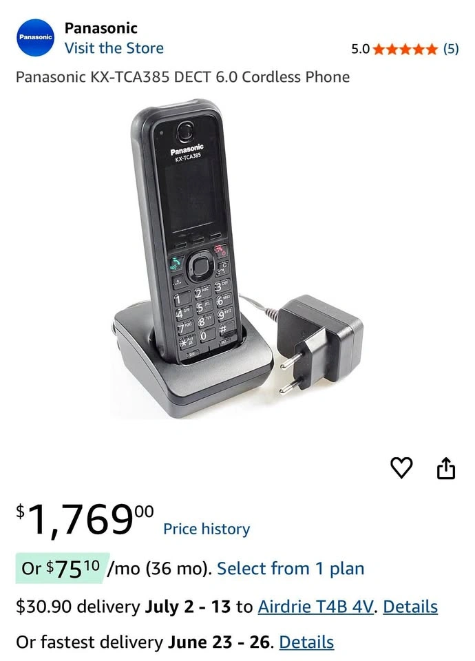 Panasonic KX-TCA385 Phone