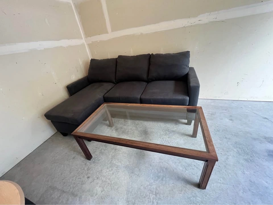 FREE DELIVERY 🚚 Dark Grey Sectional Sofa Couch with Chaise - photo 2