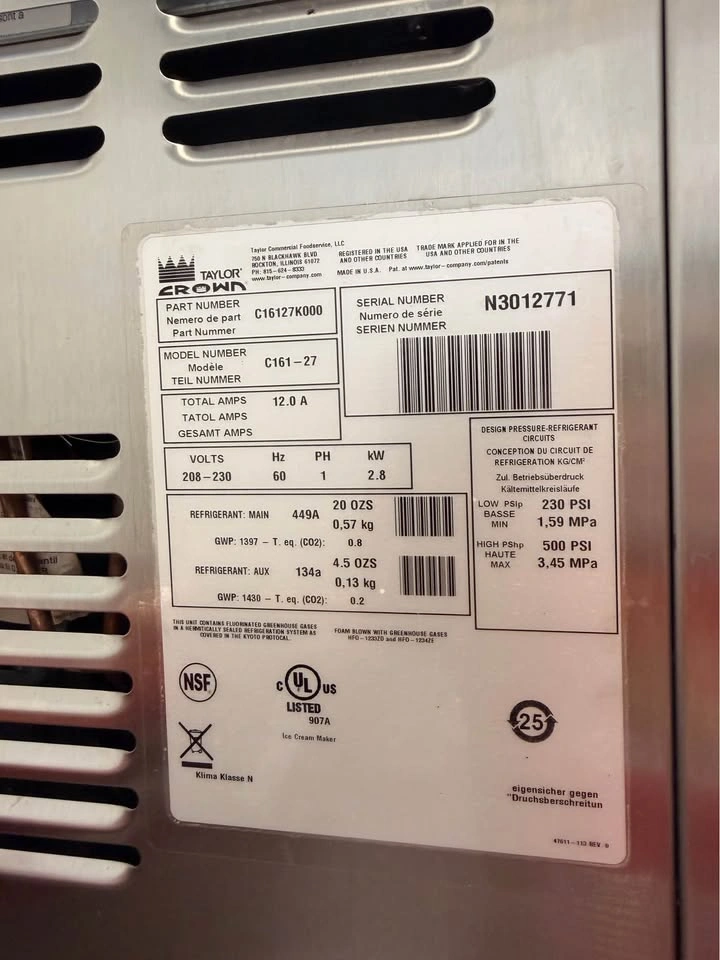 Taylor C161 Soft Serve Machine - photo 4