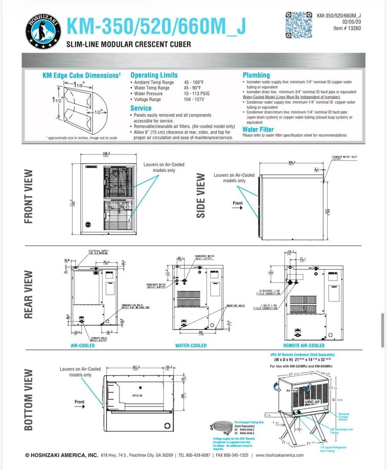 KM 350 Hoshizaki Ice Machine with B500SF Bin - photo 3