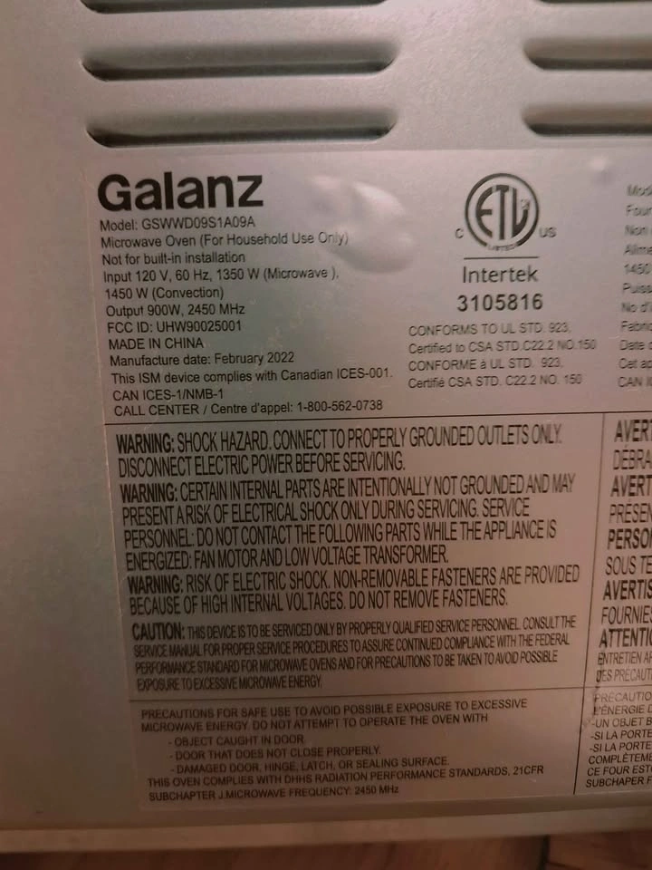 Galanz Air Fry Microwave 1350W - photo 4
